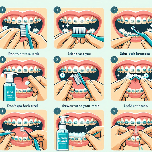 brushing teeth with braces technique