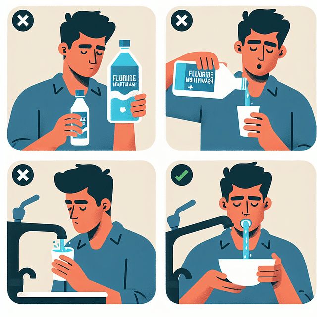 rinsing mouth with fluoride mouthwash