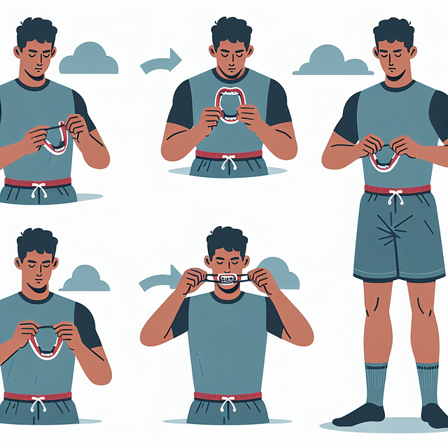 wearing mouthguard with braces for sports