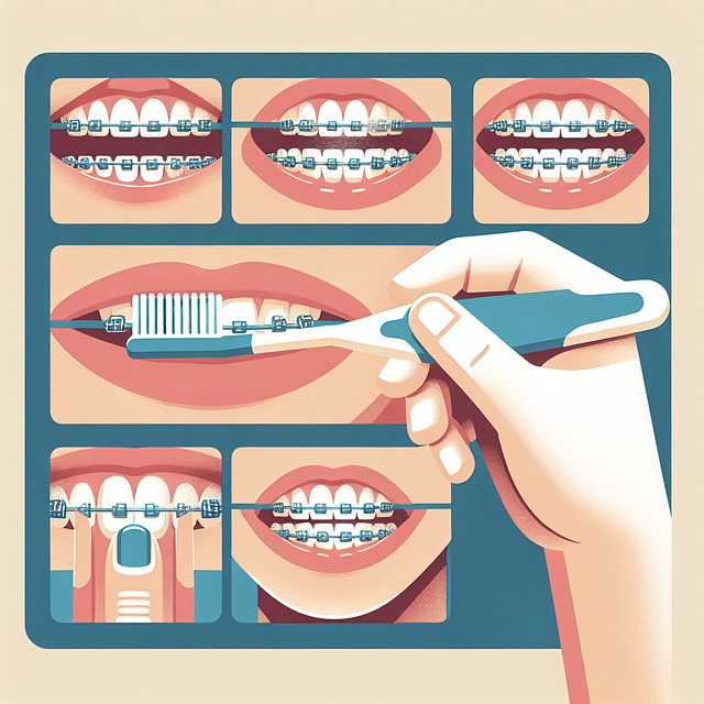 using an interdental brush on braces