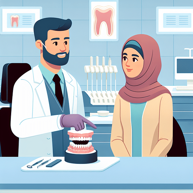 patient discussing options with an orthodontist