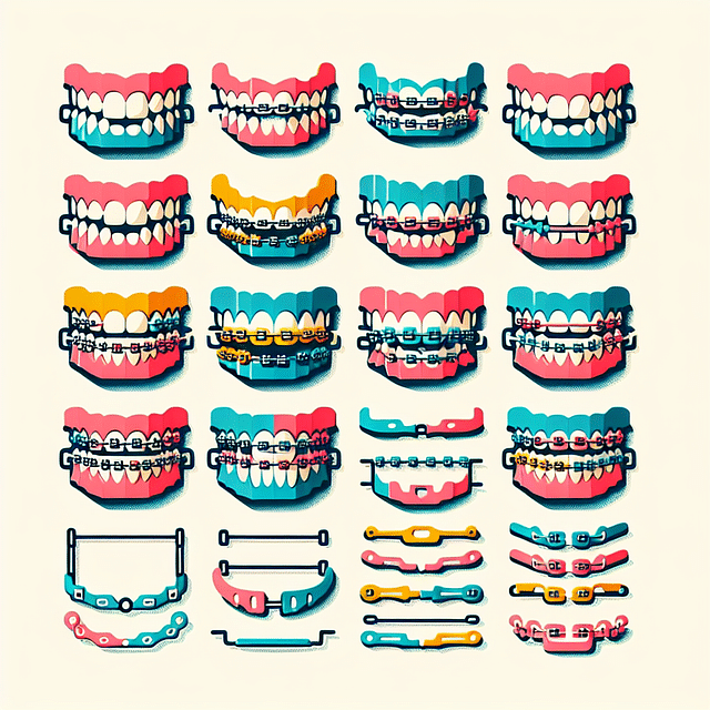colorful braces options representing different fashion styles