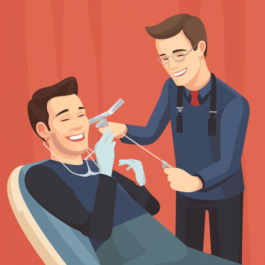 Orthodontist adjusting a patient's braces