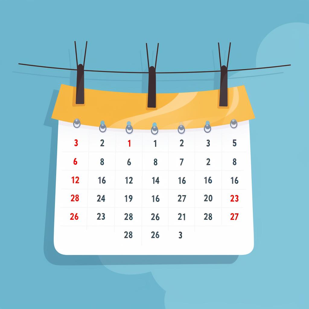 A calendar with marked dates to remember wearing the retainer